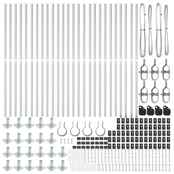vidaXL Poteau de cl&ocirc;ture. 26 pcs Gris 3,2 x 3,2 x 68,5 cm