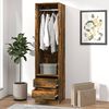 vidaXL Armoire avec tiroirs Ch&ecirc;ne fum&eacute; 50x50x200 cm Bois d'ing&eacute;nierie