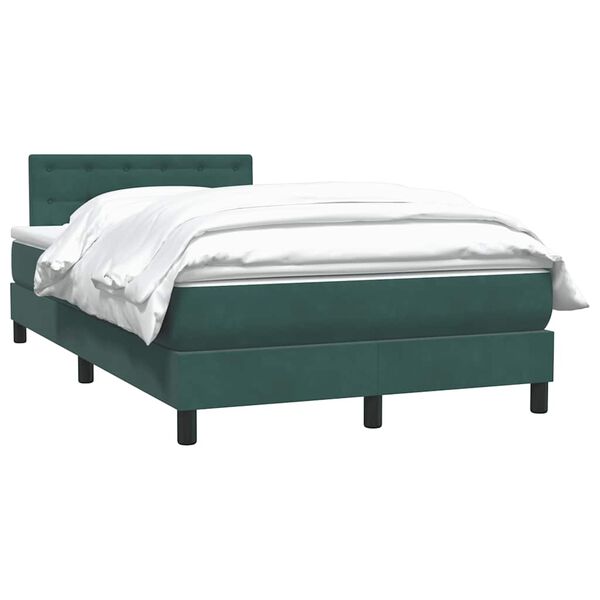 vidaXL Sommier &agrave; lattes de lit et matelas vert fonc&eacute; 120x220cm velours