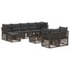 vidaXL Ensemble de canap&eacute; de jardin 10 pc Gris polyrotin