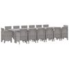 vidaXL Ensemble de salle &agrave; manger pour jardin 15 pcs Gris clair