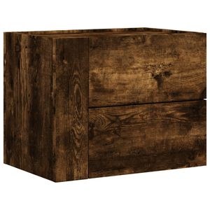 vidaXL Table de chevet murale ch&ecirc;ne fum&eacute; 45x30x35 cm