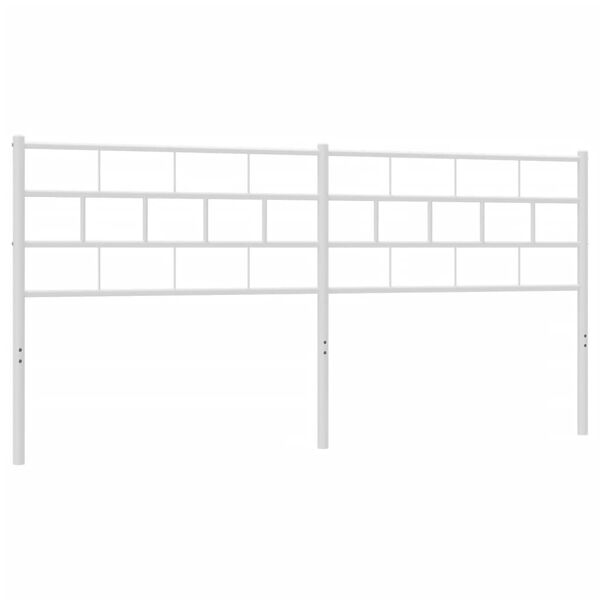 vidaXL T&ecirc;te de lit de remplacement m&eacute;tal blanc 200 cm