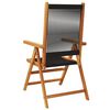 vidaXL Chaises inclinables de jardin lot de 8 noir bois massif acacia