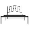 vidaXL Cadre de lit m&eacute;tal sans matelas avec t&ecirc;te de lit noir 107x203cm