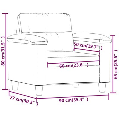 vidaXL Chaise de canapé beige 60 cm tissu microfibre