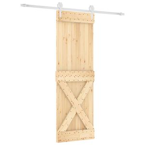 vidaXL Porte coulissante 70 x 210 cm Bois de pin massif (non trait&eacute;)