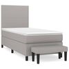 vidaXL Sommier &agrave; lattes de lit avec matelas Gris clair 100x200cm Tissu