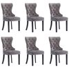 vidaXL Chaises &agrave; manger lot de 6 gris velours