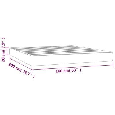 vidaXL Matelas de lit à ressorts ensachés Vert foncé 160x200x20 cm