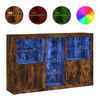 vidaXL Buffet avec lumi&egrave;res LED ch&ecirc;ne fum&eacute; 162x37x100 cm