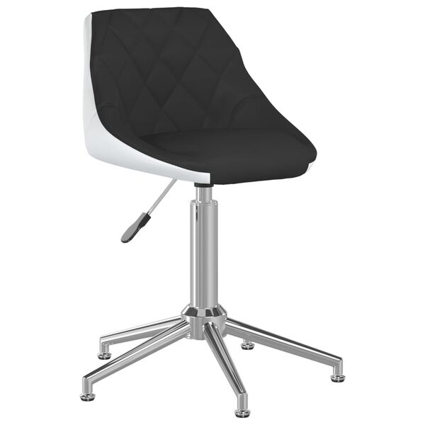 vidaXL Chaises &agrave; manger pivotantes lot de 4 noir et blanc similicuir