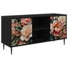 vidaXL Meuble TV BORNE 102 x 33 x 51 cm Ch&ecirc;ne noir Bois d'ing&eacute;nierie