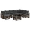 vidaXL Ensemble de canap&eacute; de jardin 9 pc Gris et Gris fonc&eacute; polyrotin
