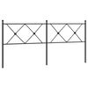 vidaXL T&ecirc;te de lit de remplacement m&eacute;tal noir 180 cm