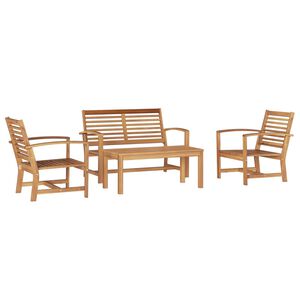 vidaXL Ensemble de canap&eacute; de jardin 4 pcs Naturel Bois de teck massif