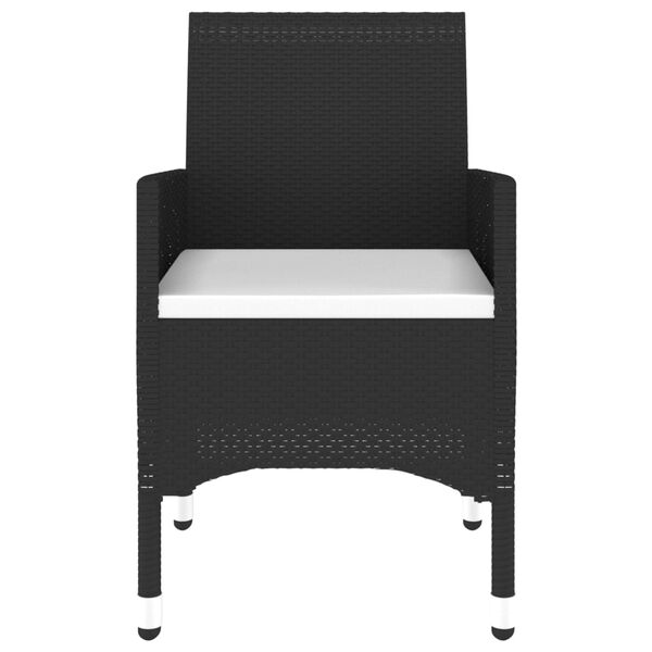 vidaXL Ensemble &agrave; Manger jardin 7 pcs R&eacute;sine tress&eacute;e verre tremp&eacute; Noir