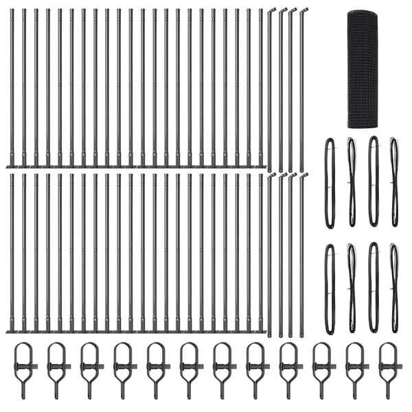 vidaXL Poteau de cl&ocirc;ture. Gris 100 x 0,8 m (treillis de 12 x 12 mm)