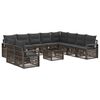 vidaXL Ensemble de canap&eacute; de jardin 11 pc Gris polyrotin