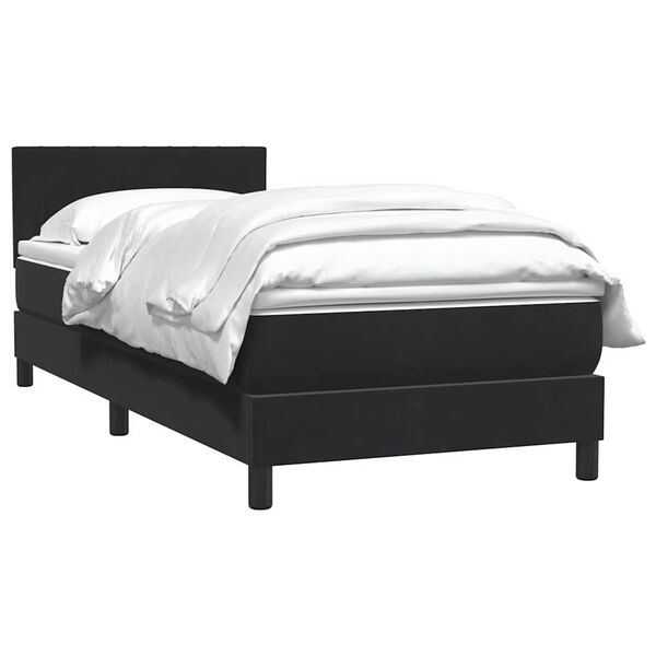 vidaXL Sommier &agrave; lattes de lit avec matelas noir 80x220 cm velours