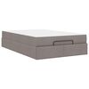 vidaXL Cadre de lit avec matelas avec matelas 2 pcs Taupe tissu