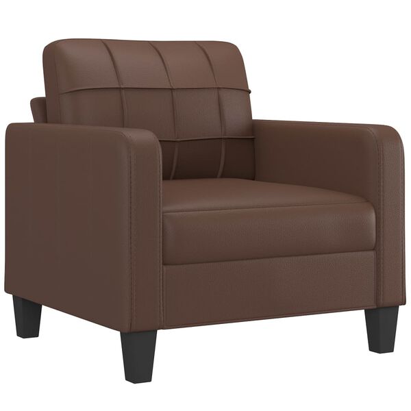 vidaXL Fauteuil avec repose-pied Marron 60 cm Similicuir