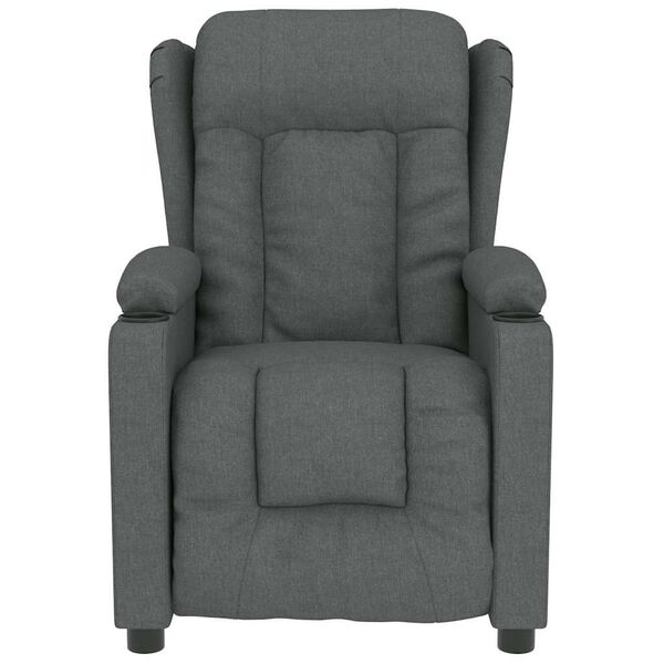 vidaXL Fauteuil de massage Gris foncé Tissu