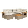 vidaXL Salon de jardin avec coussins 7 pcs beige r&eacute;sine tress&eacute;e