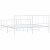 vidaXL Cadre de lit métal sans matelas et pied de lit blanc 193x203 cm