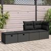 vidaXL Salon de jardin avec coussins 2 pcs noir r&eacute;sine tress&eacute;e acacia