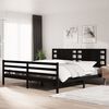 vidaXL Cadre de lit sans matelas noir 200x200 cm bois massif de pin