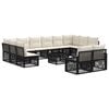 vidaXL Ensemble de canap&eacute; de jardin 13 pc Noir polyrotin