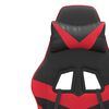 vidaXL Chaise de jeu pivotante et repose-pied Noir et rouge Similicuir