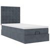vidaXL Cadre de lit ottoman avec matelas gris fonc&eacute; 80x200 cm velours