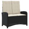 vidaXL Banc inclinable de jardin avec coussins noir r&eacute;sine tress&eacute;e