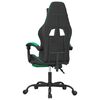 vidaXL Chaise de jeu pivotante et repose-pied Noir et vert Similicuir