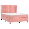 vidaXL Sommier &agrave; lattes de lit avec matelas Rose 140x200 cm Velours