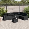 vidaXL Salon de jardin 8 pcs avec coussins noir r&eacute;sine tress&eacute;e