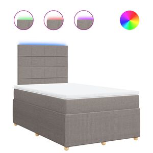 vidaXL Sommier &agrave; lattes de lit avec matelas taupe 120x190 cm tissu