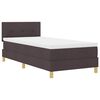 vidaXL Lit &agrave; ressort LED Marron fonc&eacute; 100 x 200 cm tissu