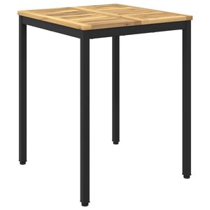vidaXL Table de d&icirc;ner de jardin Blanc et noir 60 x 60,5 x 75 cm