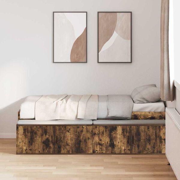 vidaXL Cadre de lit Ch&ecirc;ne fum&eacute; 70 x 190 cm Bois d'ing&eacute;nierie