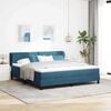 vidaXL Lit &agrave; ressorts avec matelas Bleu fonc&eacute; 180 x 200 cm Velours