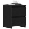 vidaXL Cabinet de chevet avec tiroir 2 pcs Ch&ecirc;ne noir 30 x 30 x 40 cm