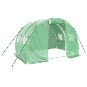vidaXL Serre avec cadre en acier vert 6 m&sup2; 3x2x2 m
