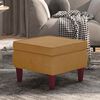vidaXL Tabouret avec pieds en bois Marron Velours