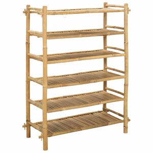 vidaXL Rack &agrave; chaussures avec &eacute;tag&egrave;re Naturel 6 niveaux Bambou
