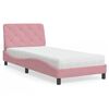 vidaXL Lit avec matelas rose 90x190 cm velours