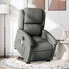 vidaXL Fauteuil inclinable de massage &eacute;lectrique Gris fonc&eacute; Tissu