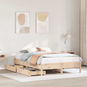 vidaXL Cadre de lit sans matelas 135x190 cm bois de pin massif